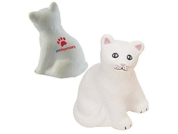 Gato antiestrés en color blanco personalizado