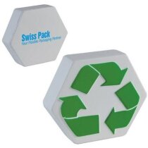 Antiestrés con símbolo de reciclaje personalizado