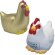 Figura antiestrés con forma de gallina blanca y dorada sin color