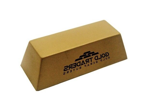 Antiestrés con forma de lingote de oro personalizado Antiestrés con forma de lingote de oro personalizado