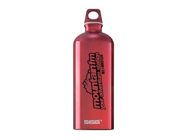 Botella reutilizable de aluminio personalizada roja