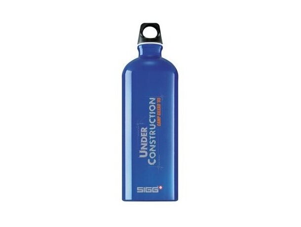 Botella de aluminio para agua 0,4 l personalizada azul
