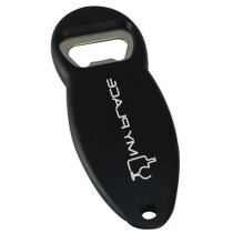 Abrebotellas ovalado de plástico personalizado negro