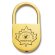 Llaveros met&aacute;lico con logotipo brillante en forma de candado de lat&oacute;n pulido sin color