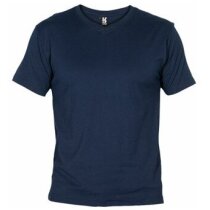 Camiseta manga corta de roly cuello V Samoyedo personalizada azul