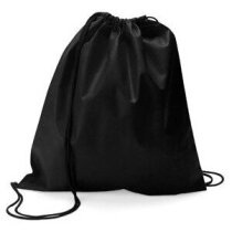 Bolsa saco con cierre de cordón ajustable negra Bolsa saco con cierre de cordón ajustable negra