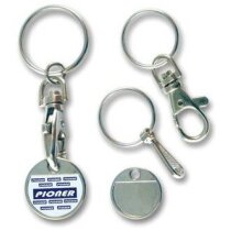 Llaveros monedas carros para supermercado metálico con mosquetón