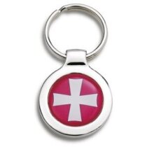 Llavero metálico para empresas brillante circular