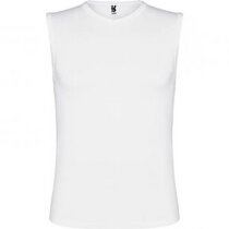 Camiseta sin mangas unisex tejido mixto blanca