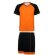 conjunto de fútbol camiseta mas pantalón corto naranja