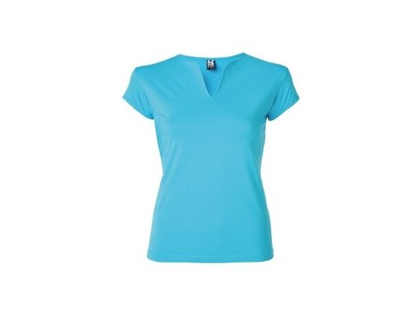 Camiseta entallada de mujer ajustada personalizada azul Camiseta entallada de mujer ajustada personalizada azul