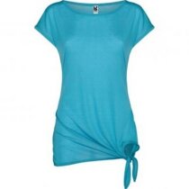 Camiseta de mujer corte moderno con nudo en colores azul Camiseta de mujer corte moderno con nudo en colores azul