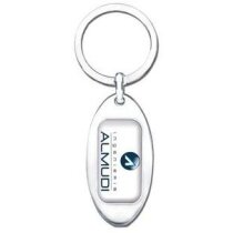 Llavero alargado metálico con resina 2 caras personalizado Llavero alargado metálico con resina 2 caras personalizado