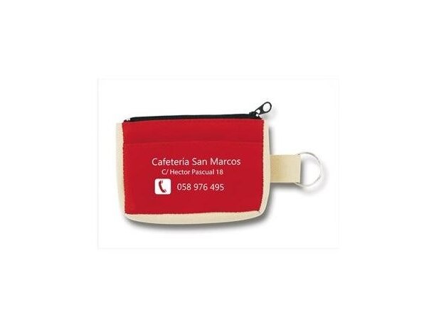 Monedero combinado en poliester y pvc personalizado Monedero combinado en poliester y pvc personalizado