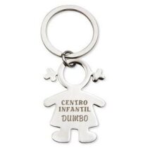 Llavero original con forma de niña brillante de metal