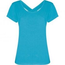 Camiseta de mujer cuello amplio 180 gr personalizada azul claro Camiseta de mujer cuello amplio 180 gr personalizada azul claro