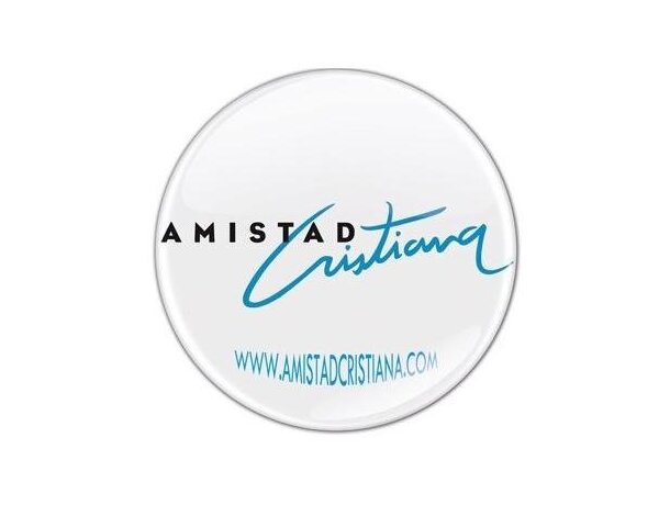 Chapa de 45 mm de diámetro con patilla y acabado a todo color personalizada Chapa de 45 mm de diámetro con patilla y acabado a todo color personalizada