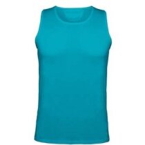 Camiseta unisex ajustada de hombre azul grabada