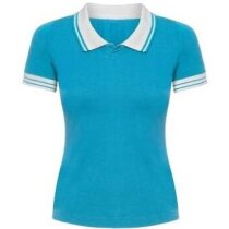Polo manga corta de mujer cuello y mangas combinadas 165 gr personalizado azul Polo manga corta de mujer cuello y mangas combinadas 165 gr personalizado azul
