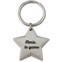 Llavero para boda personalizado de metal estrella grabado con láser