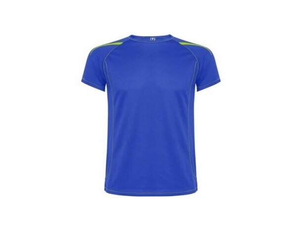 Camiseta manga corta de poliester con detalles personalizada azul Camiseta manga corta de poliester con detalles personalizada azul
