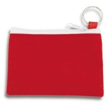 Monedero con cierre de cremallera y anilla para las llaves personalizado rojo Monedero con cierre de cremallera y anilla para las llaves personalizado rojo