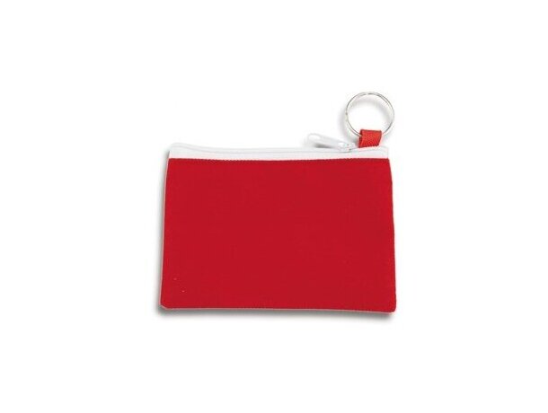 Monedero con cierre de cremallera y anilla para las llaves personalizado rojo Monedero con cierre de cremallera y anilla para las llaves personalizado rojo