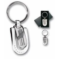 Llaveros metálico para personalizar basculante brillante-mate de acero