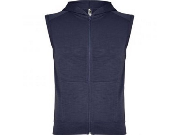 Chaleco deportivo 100% algodón con capucha personalizado azul Chaleco deportivo 100% algodón con capucha personalizado azul
