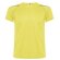 Camiseta manga corta de poliester con detalles amarilla con logo