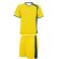 conjunto de futbol camiseta mas pantalón amarilla