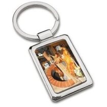 Llavero rectangular de níquel pulido acabado brillante personalizado Llavero rectangular de níquel pulido acabado brillante personalizado