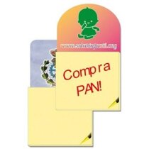 Imán de nevera flexible con bloc de 33 hojas pequeño forma ovalada o cuadrada personalizado