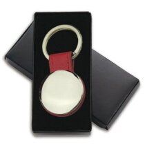 Llavero redondo de níquel brillante personalizado rojo Llavero redondo de níquel brillante personalizado rojo