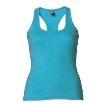 Camiseta de mujer espalda cruzada azul Camiseta de mujer espalda cruzada azul