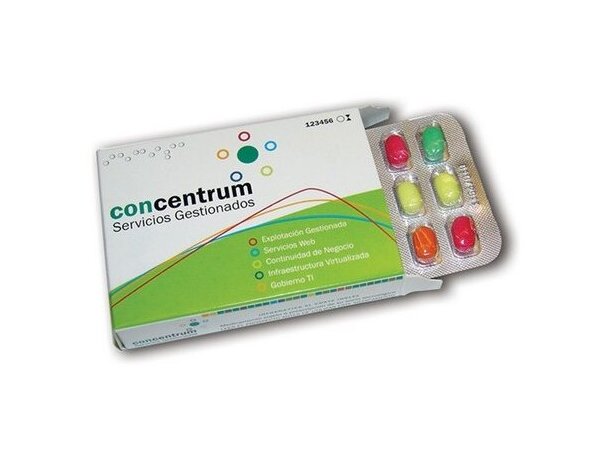 Caja medicamentos con blister sabores y colores surtidos