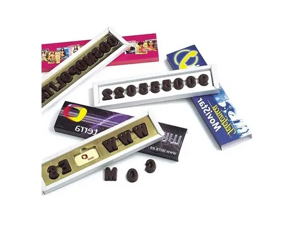 Caterham caja chocolate letras full color sorpresas dulces