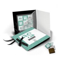 Postal de cartón con napolitanas de chocolate personalizada Postal de cartón con napolitanas de chocolate personalizada
