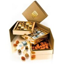 Cofre desplegable promocionales con dulces premium