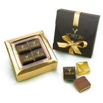 Caja pequeña con 4 cortados de chocolate personalizada Caja pequeña con 4 cortados de chocolate personalizada