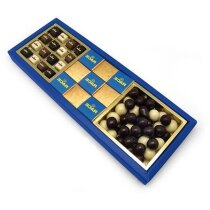 Caja de chocolates con marco plata personalizada