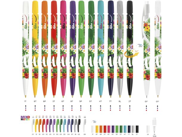 Bolígrafo media clic de plástico bic personalizado