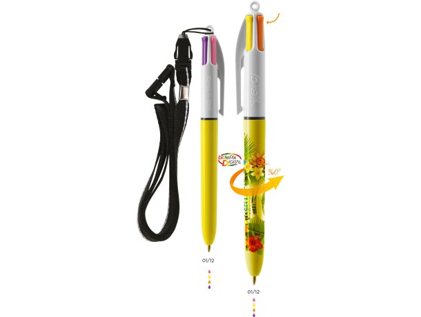 Boligrafo Bic® 4 Colores Sun con Lanyard detalle 2