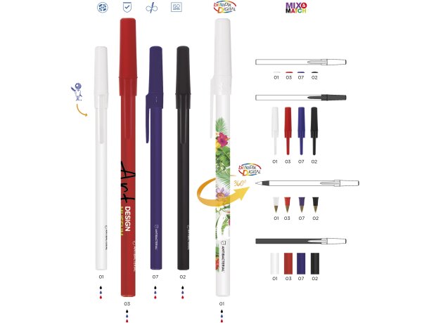 Boligrafo BIC® Round Stic BGUARD Antibacteriano Ballpen personalizado