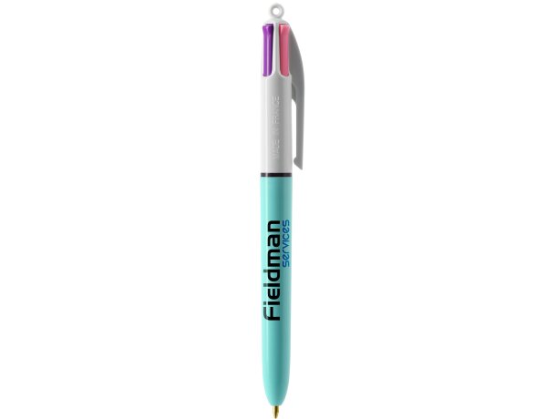 Bolígrafo 4 colores Bic fashion con lanyard Blanco/azul claro detalle 14
