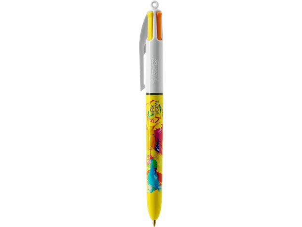 Boligrafo Bic® 4 Colores Sun con Lanyard Blanco/amarillo detalle 7