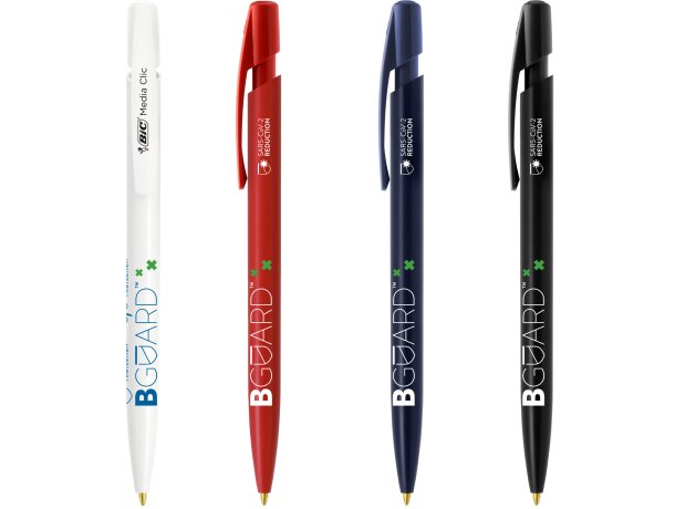 Boligrafo BIC®Media Clic BGUARD Antibacterial Ballpen SARS logo personalizado