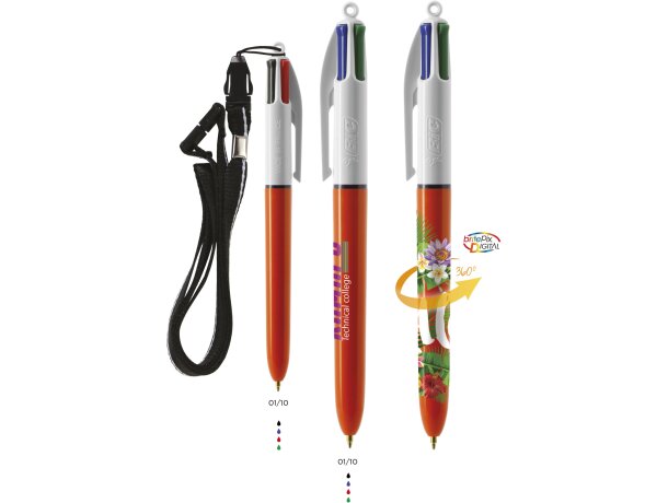 Bolígrafo de plástico 4 colores bic personalizado