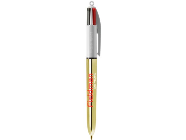 Bolígrafo 4 Colores Bic con lanyard Blanco/oro detalle 5