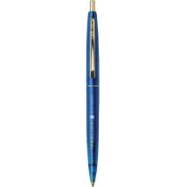 Bolígrafo ecológico en tonos dorados de la marca Bic personalizado azul claro Bolígrafo ecológico en tonos dorados de la marca Bic personalizado azul claro